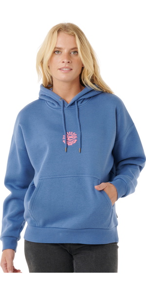 2025 Rip Curl Mujer Sudadera Con Capucha Icons Of Surf Heritage 06NWFL - Moonlight Blue